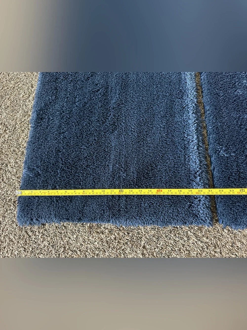 blue plush microfiber bathroom rugs - set of 4 (see photos for size)